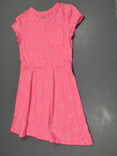 Robe m.c jersey rose néon chiné coeurs, moins cher chez Petit Kiwi
