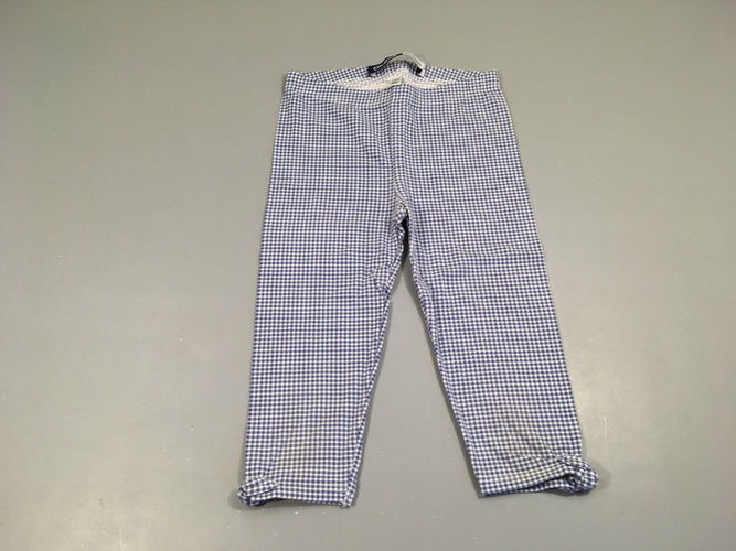 Legging 3/4 vichy blanc-bleu, moins cher chez Petit Kiwi