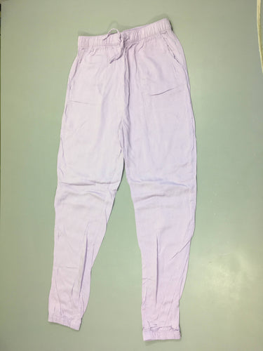 Pantalon fluide lila taille élastique, moins cher chez Petit Kiwi