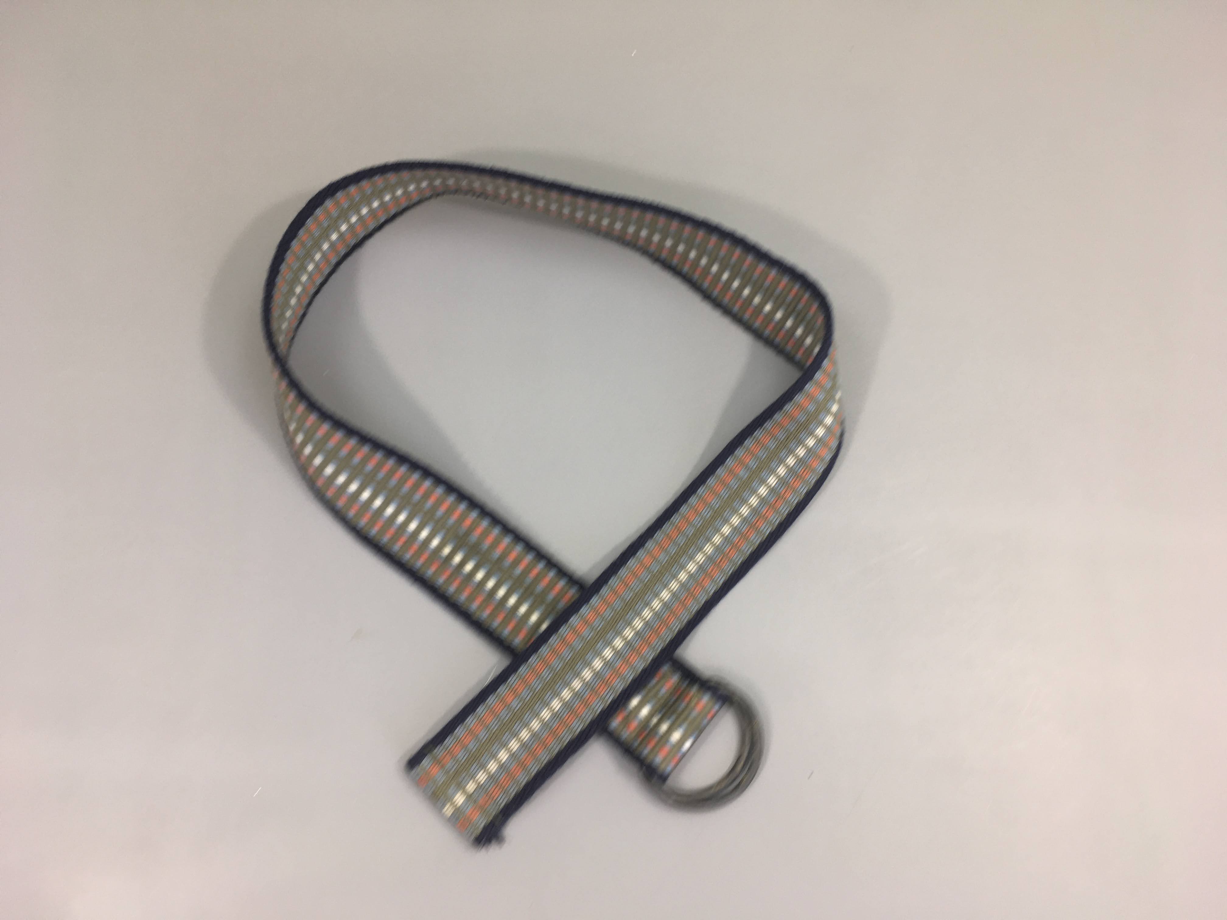 Ceinture double boucle kaki/bleu/blanc