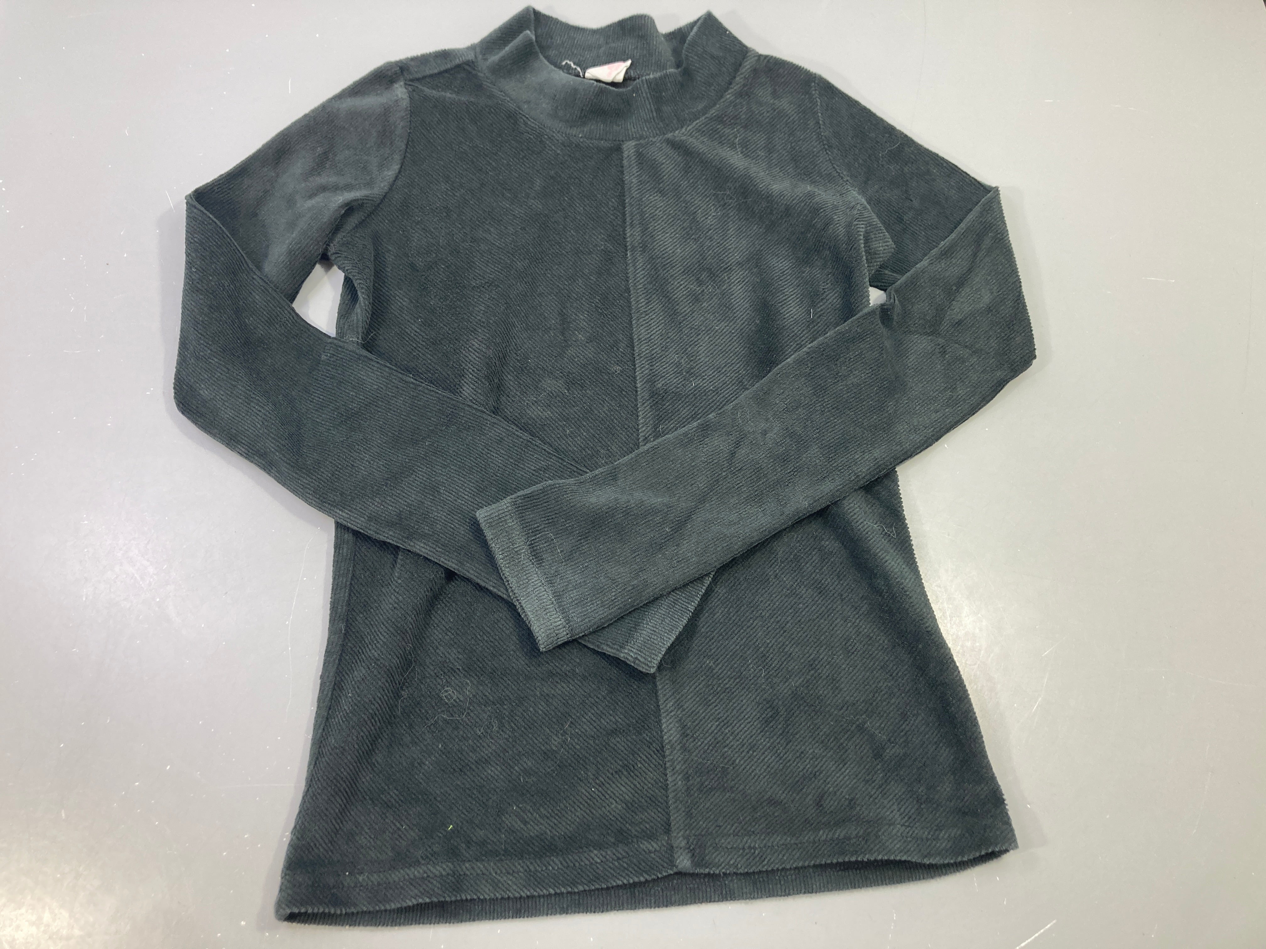 T-shirt m.l col montant noir velours côtelé