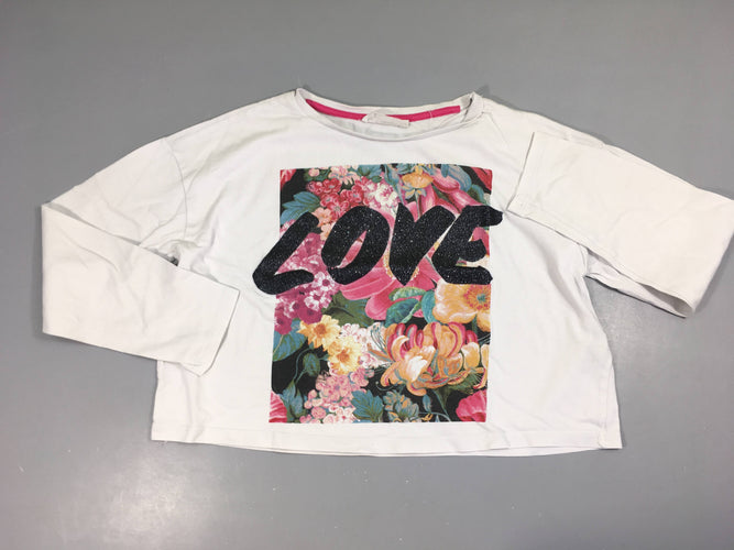T-shirt m.l blanc Love, moins cher chez Petit Kiwi