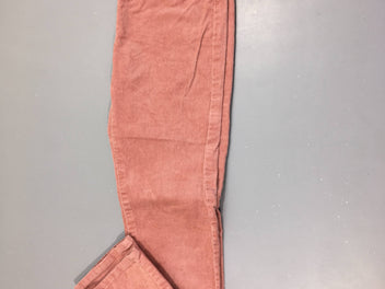 Pantalon velours vieux rose taille élastique