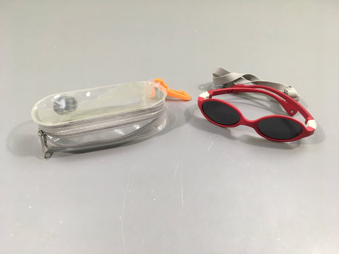 Lunettes de soleil rouges avec élastique, catégorie 3, moins cher chez Petit Kiwi