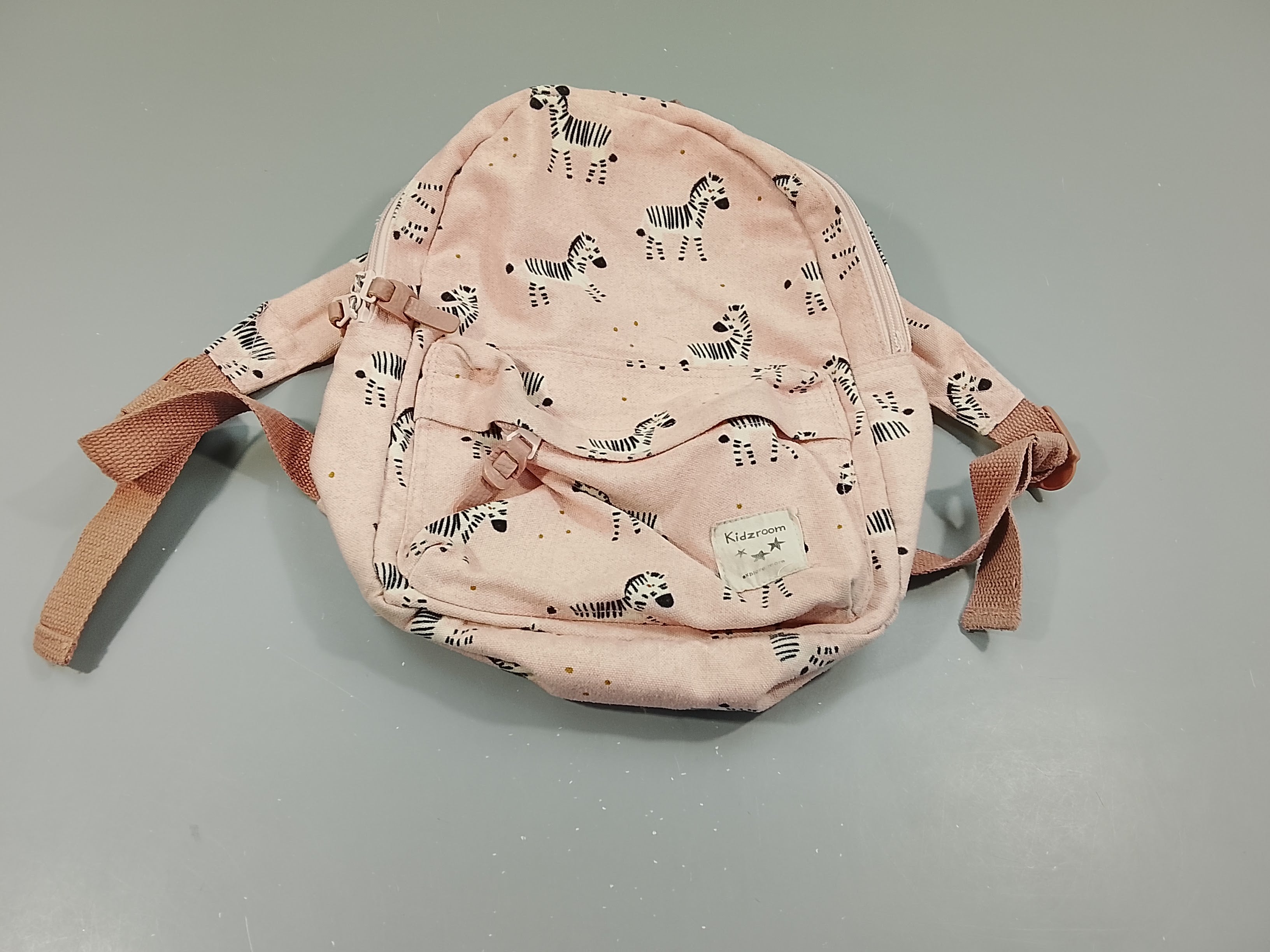 Sac à dos Kidzroom rose clair, motifs zèbres