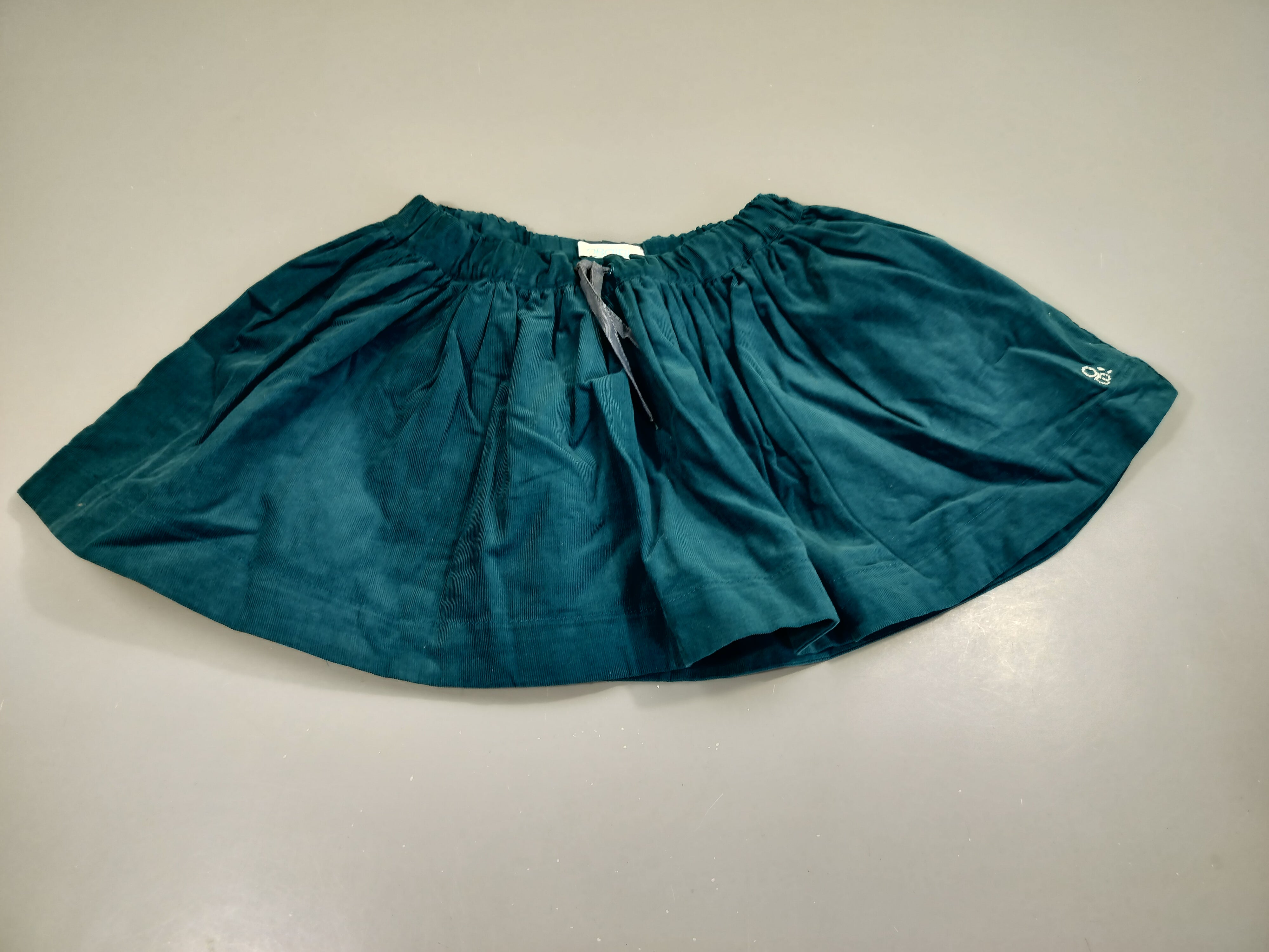 Jupe velours côtelé bleu canard