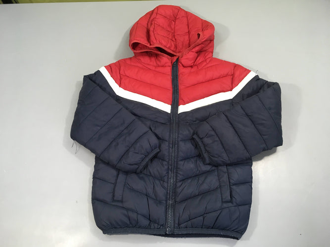 Doudoune light bleu foncé-blanc-rouge, moins cher chez Petit Kiwi