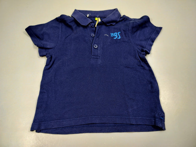 Polo m.c bleu marine "1995 100% coton, moins cher chez Petit Kiwi