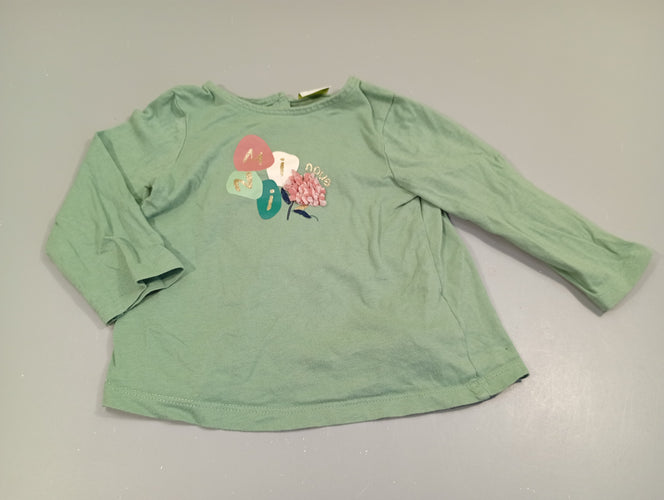 T-shirt m.l vert "mini nous", moins cher chez Petit Kiwi