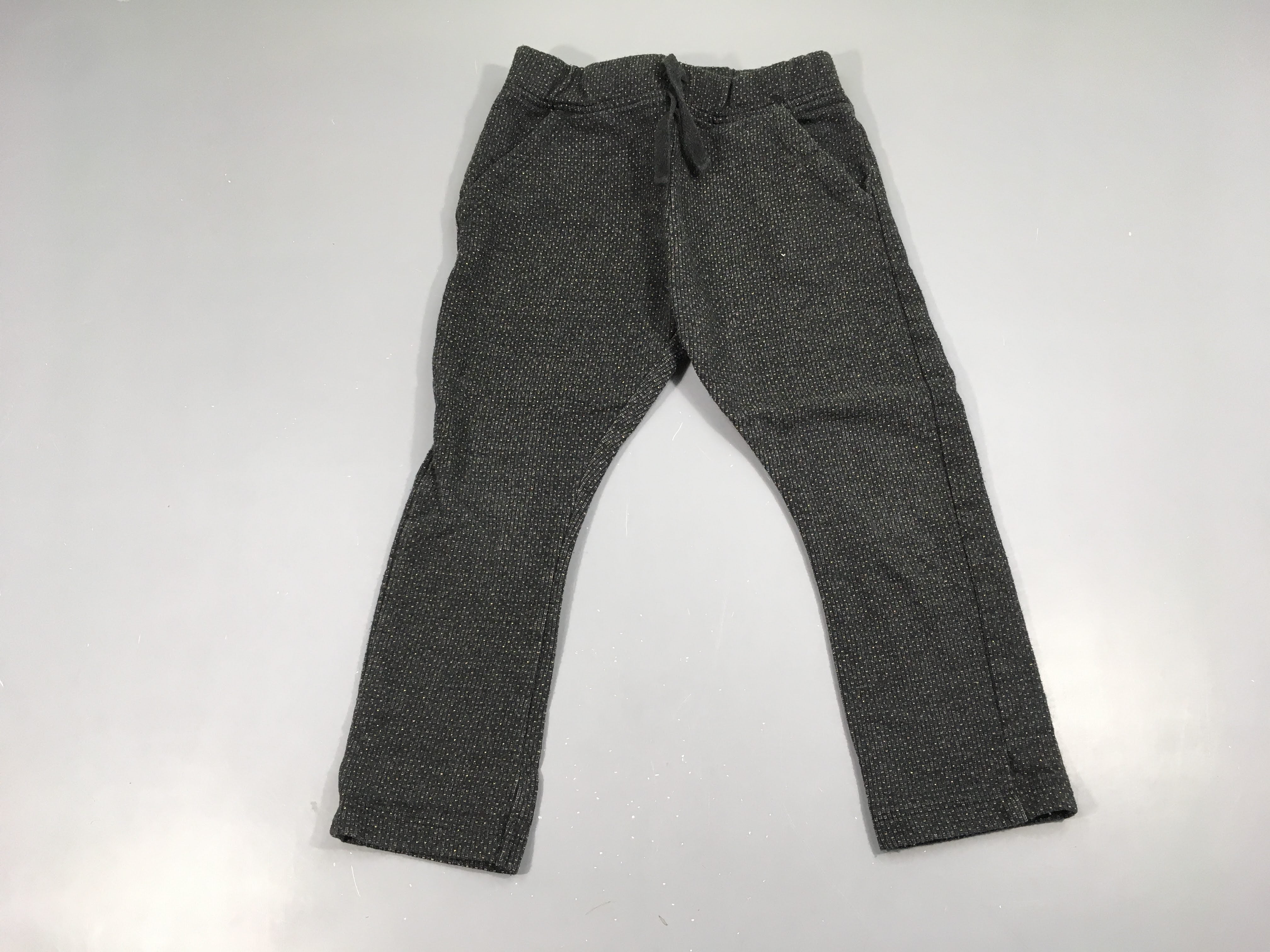 Pantalon molleton gris foncé pois dorés