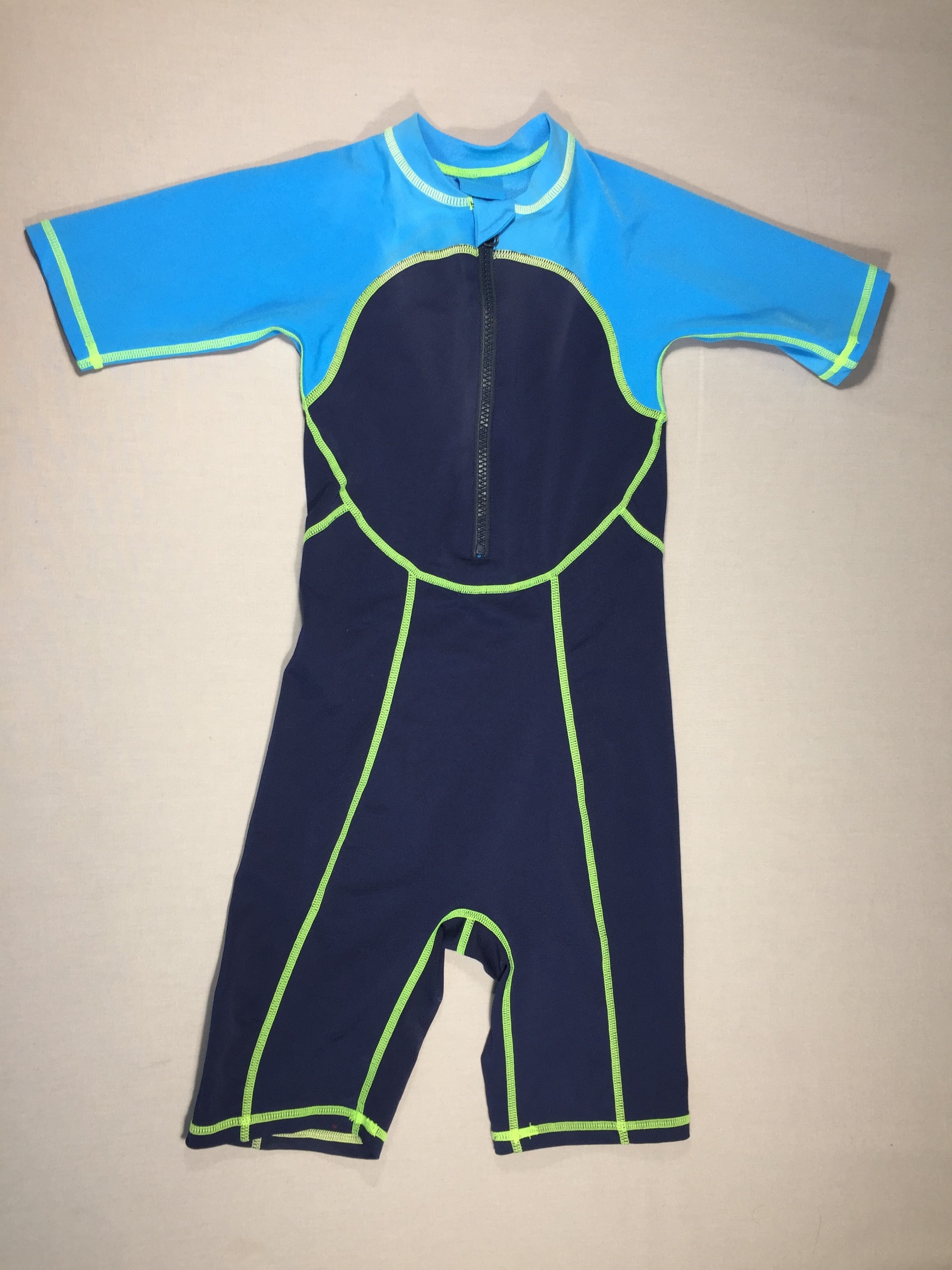 Combishort m.c de bain bleu/vert - Nabaiji  - sans étiquette - taille estimée