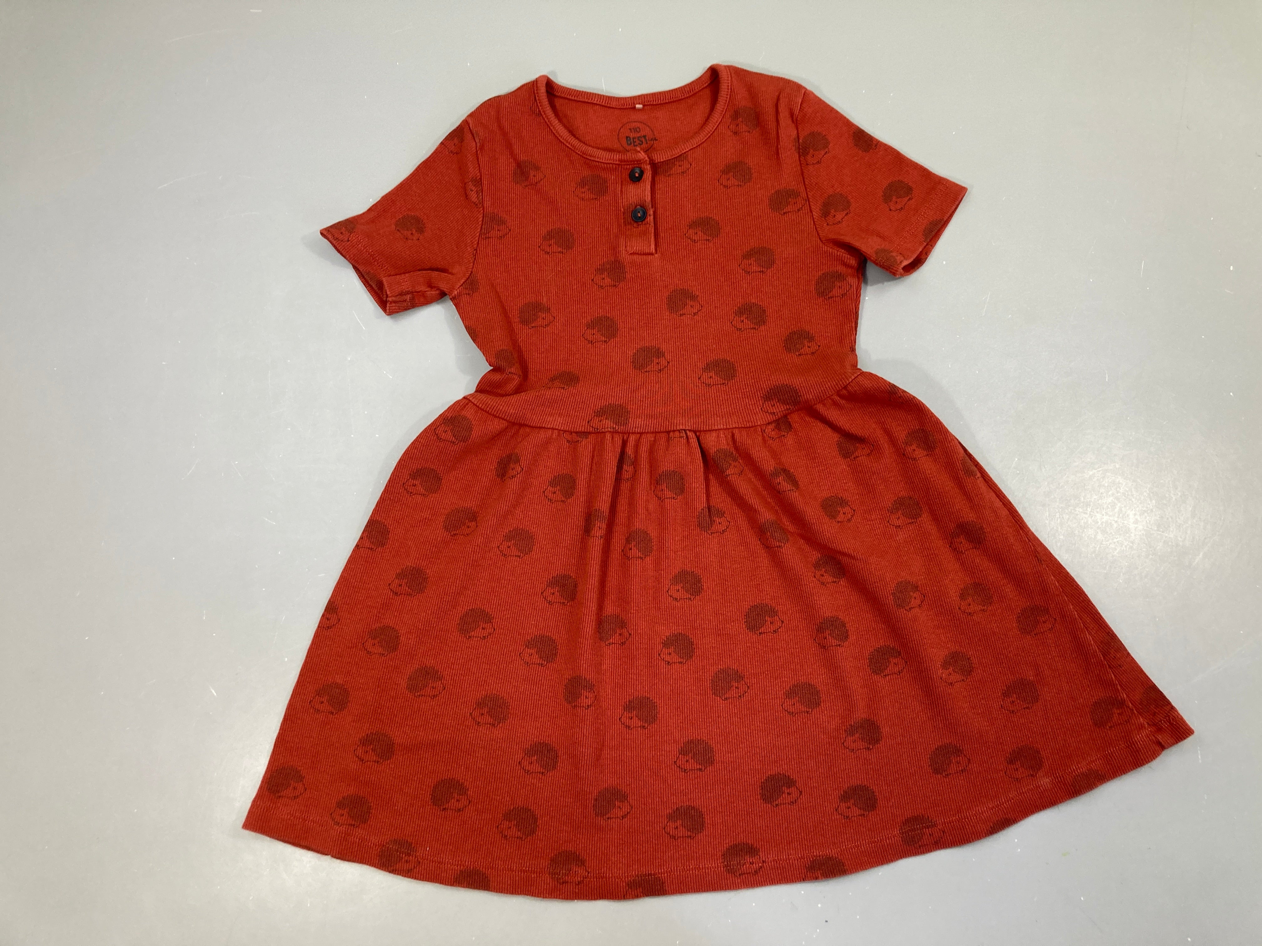 Robe m.l jersey côtelé rouge hérissons