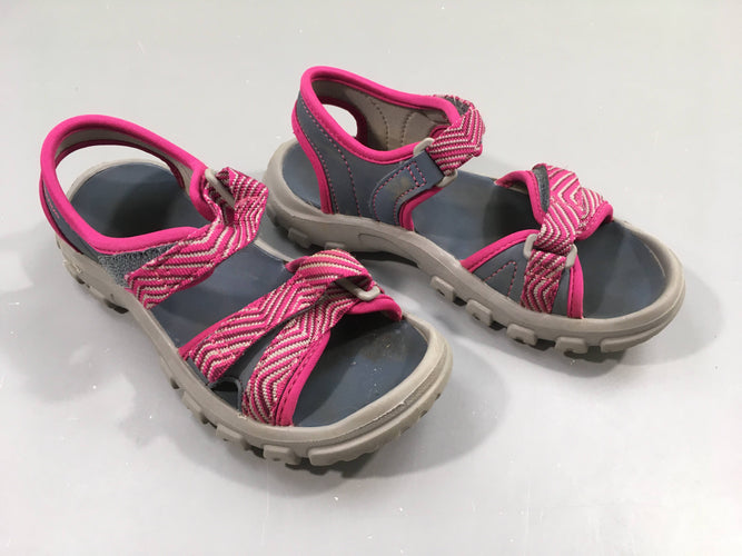 Sandales de randonnée gris/rose scratchs (taille estimée 29-30), moins cher chez Petit Kiwi