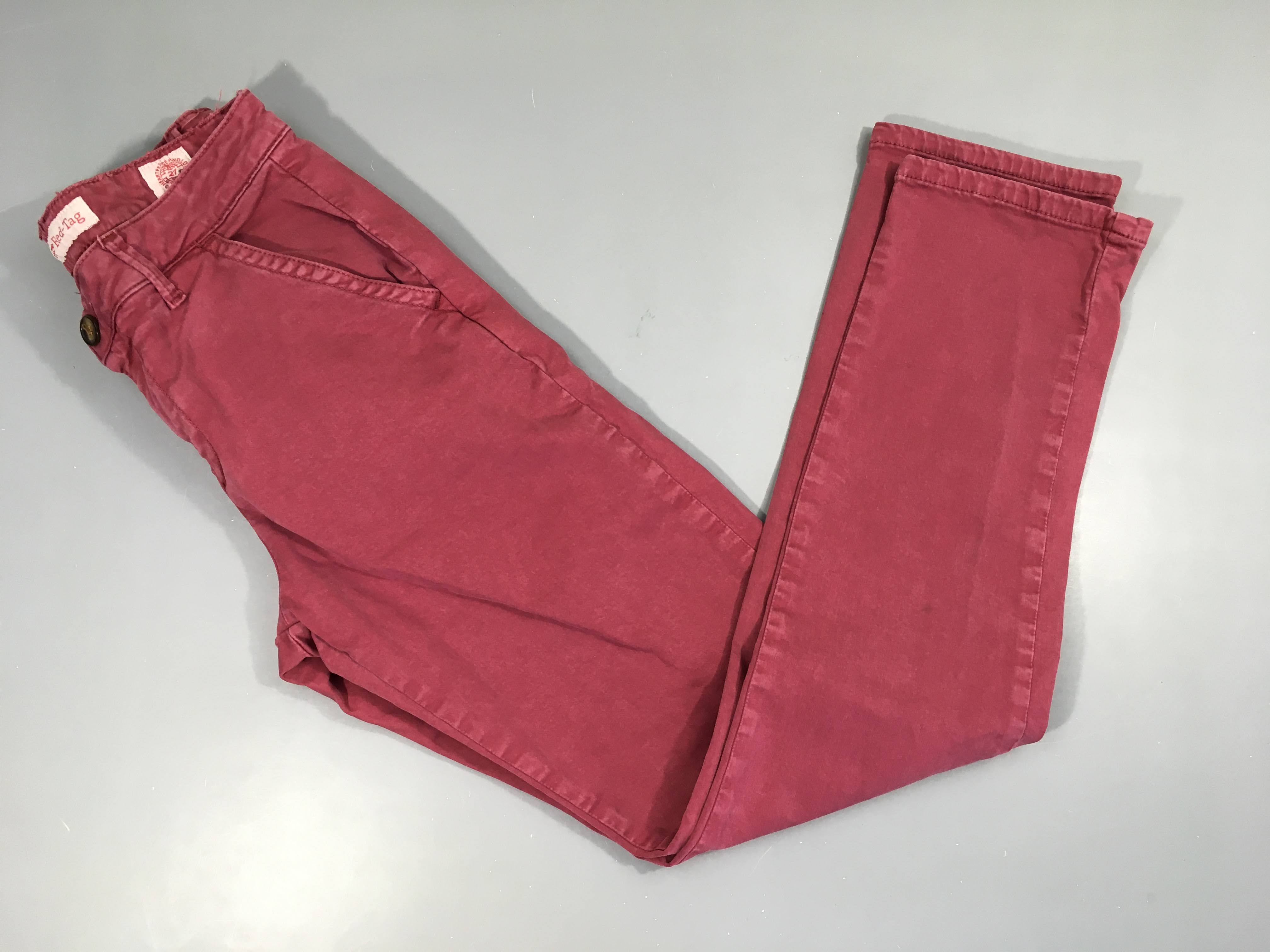 Pantalon chino vieux rose foncé