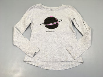 T-shirt m.l gris chiné planète sequins