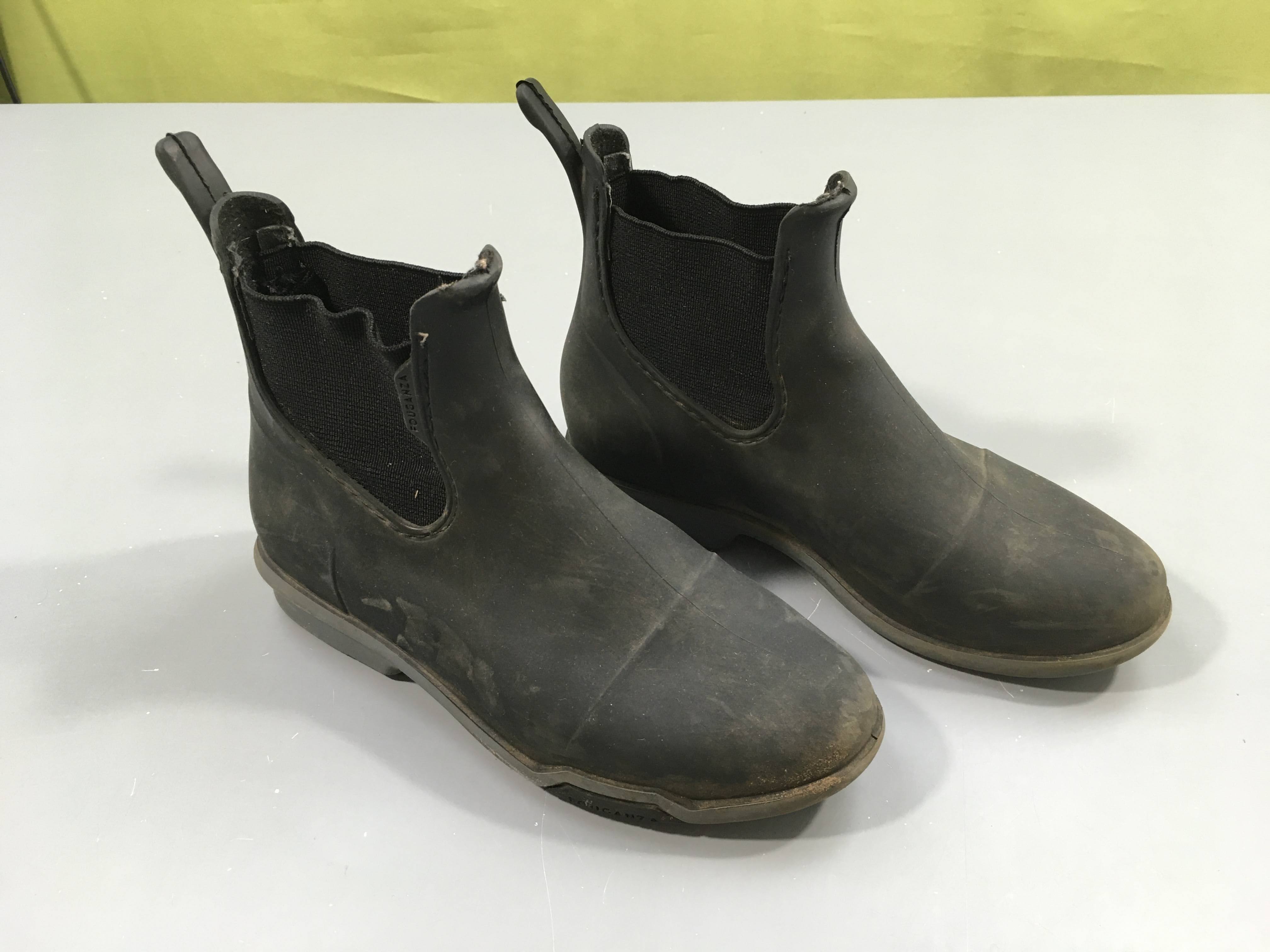 Bottines d'équitation noires Fouganza, éléstique détendu, 30
