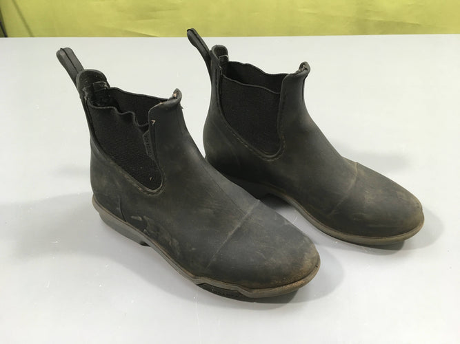 Bottines d'équitation noires Fouganza, éléstique détendu, 30, moins cher chez Petit Kiwi