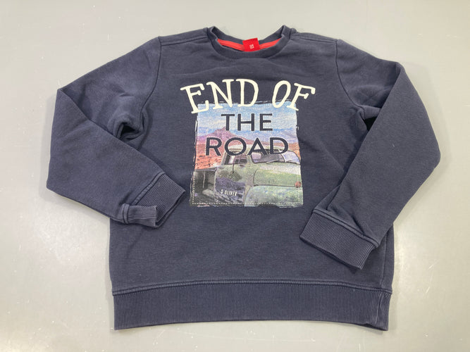 Sweat bleu foncé , end of the road, moins cher chez Petit Kiwi
