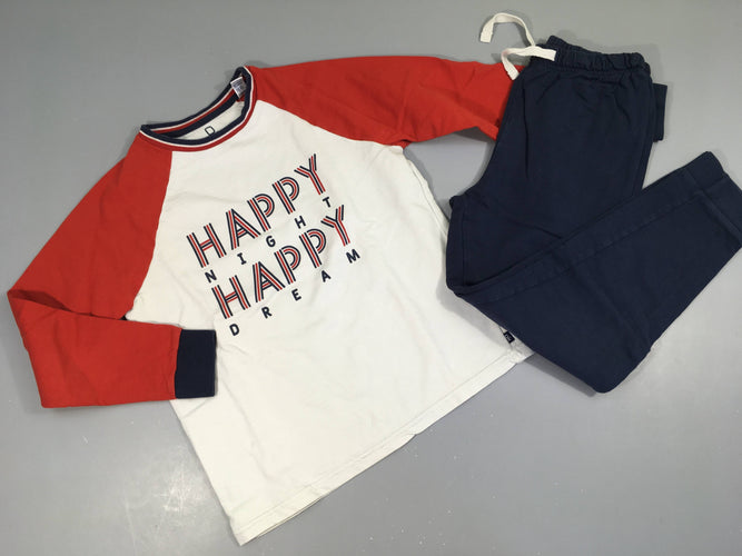Pyjama 2pcs jersey blanc-rouge-bleu Happy, moins cher chez Petit Kiwi