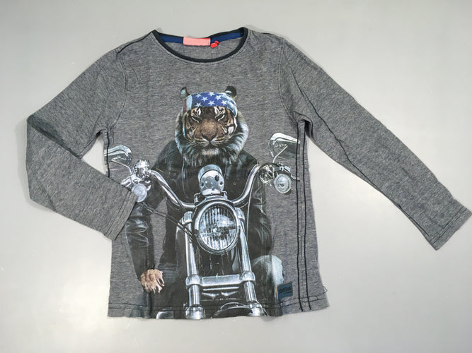 T-shirt m.l gris rayé Tigre Motard, moins cher chez Petit Kiwi