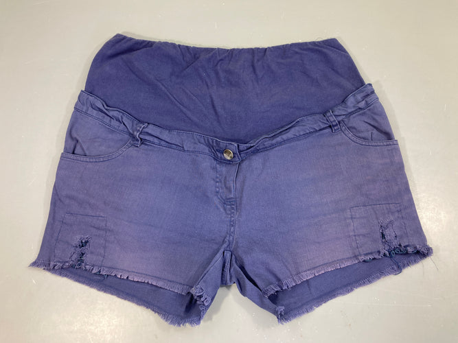 Short denim violet, taille boulochée, moins cher chez Petit Kiwi