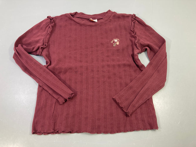 T-shirt m.l bordeau cotelé, moins cher chez Petit Kiwi
