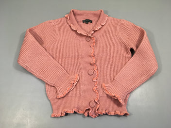 Gilet vieux rose col froufrou