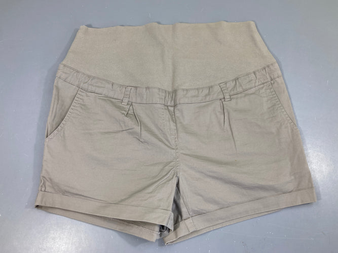 Short beige à revers, taille boulochée, moins cher chez Petit Kiwi