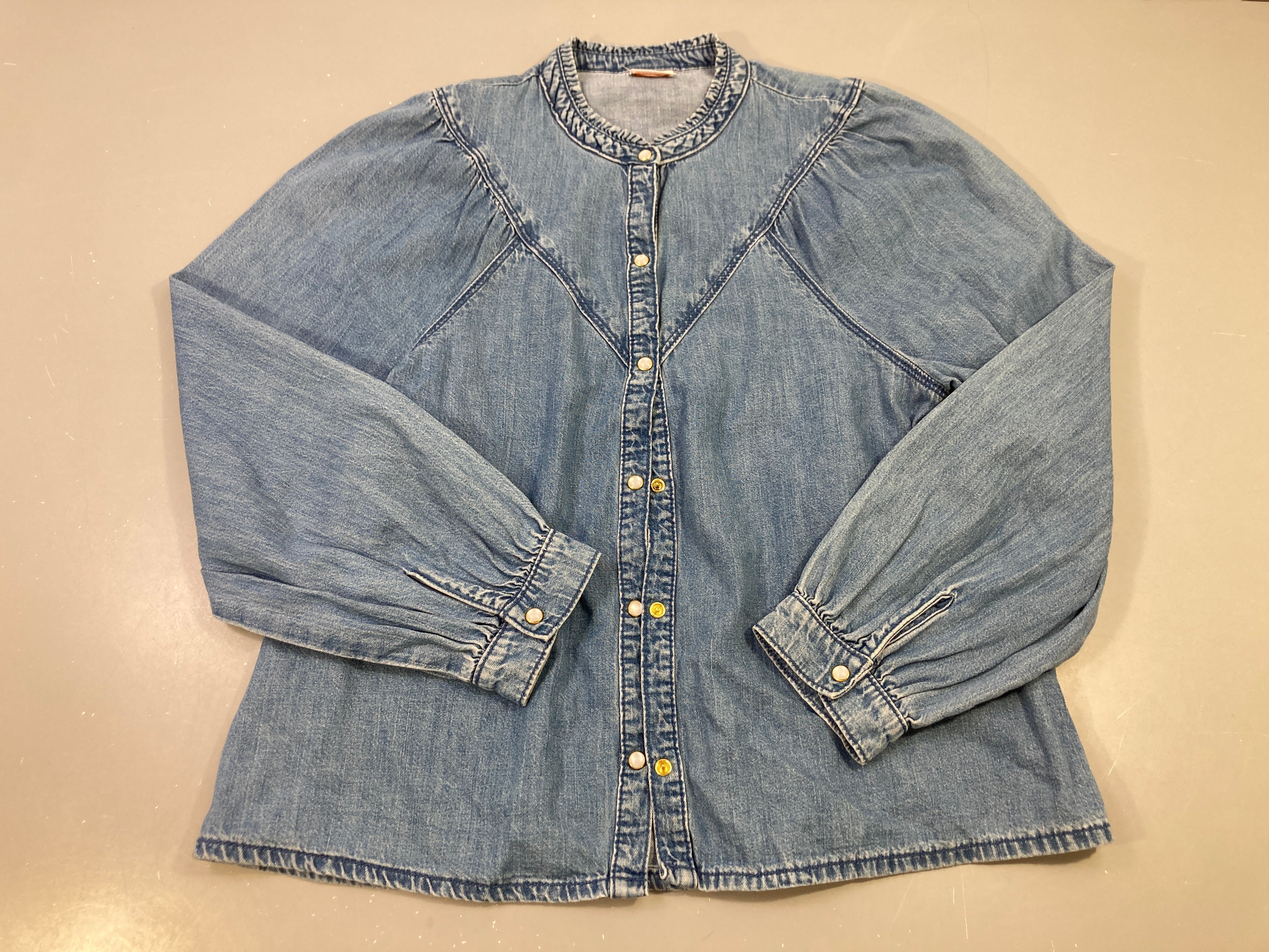 Chemisier jeans manches larges