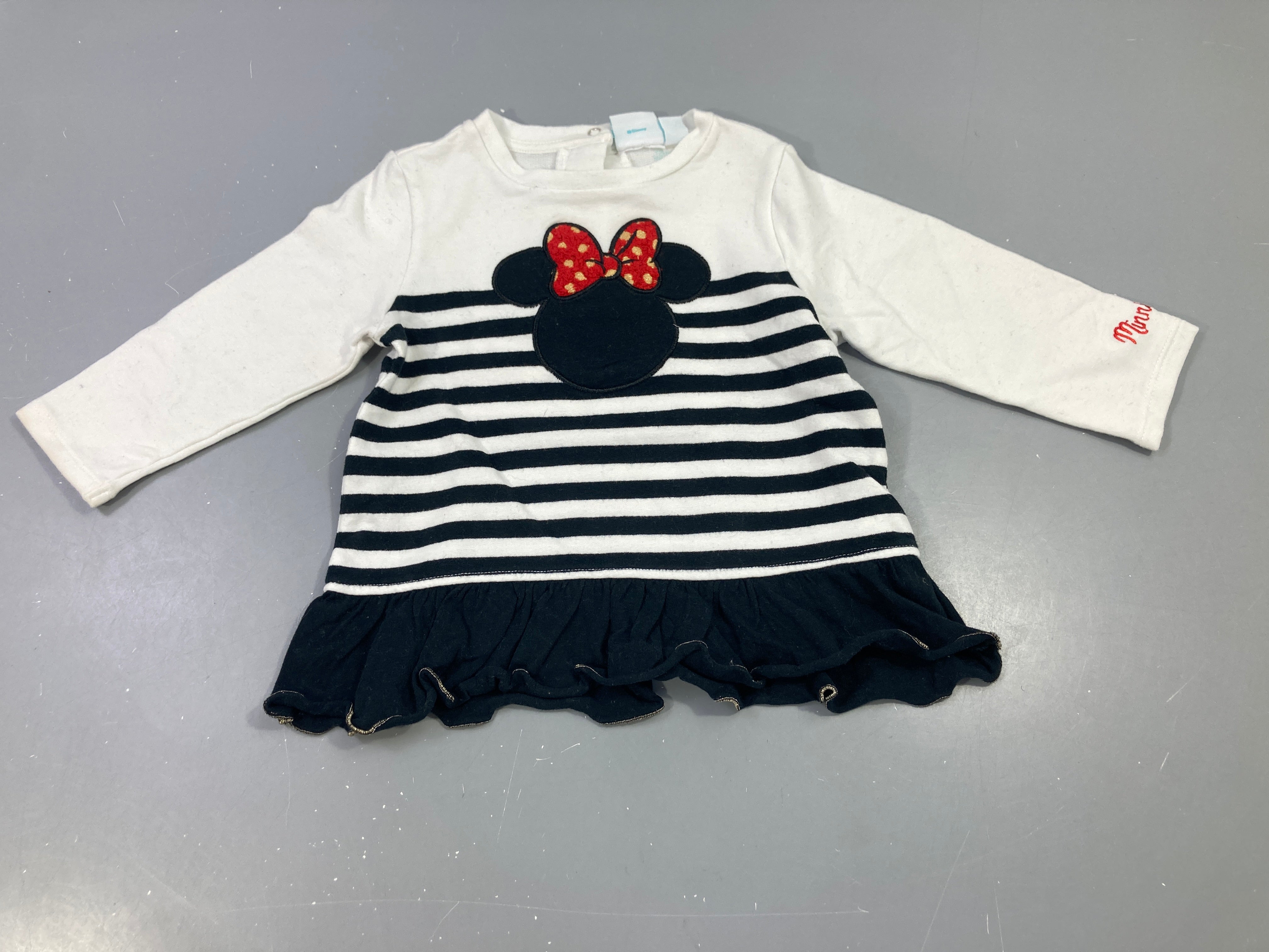 Robe m.l Minnie rayé noir et blanc