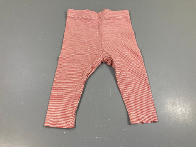 Legging blanc rayé rouge, moins cher chez Petit Kiwi