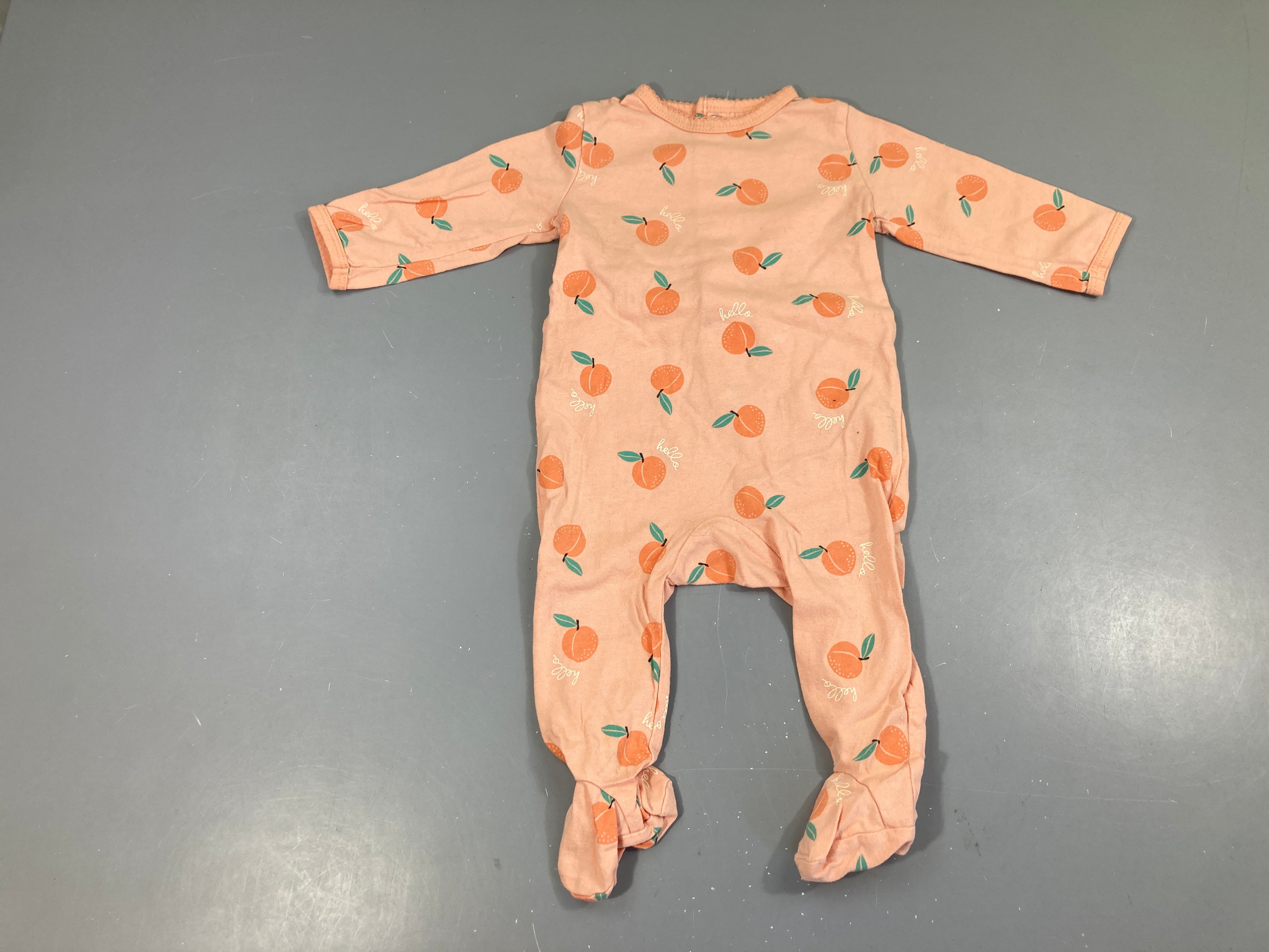 Pyjama jersey saumon pêches, bouloché