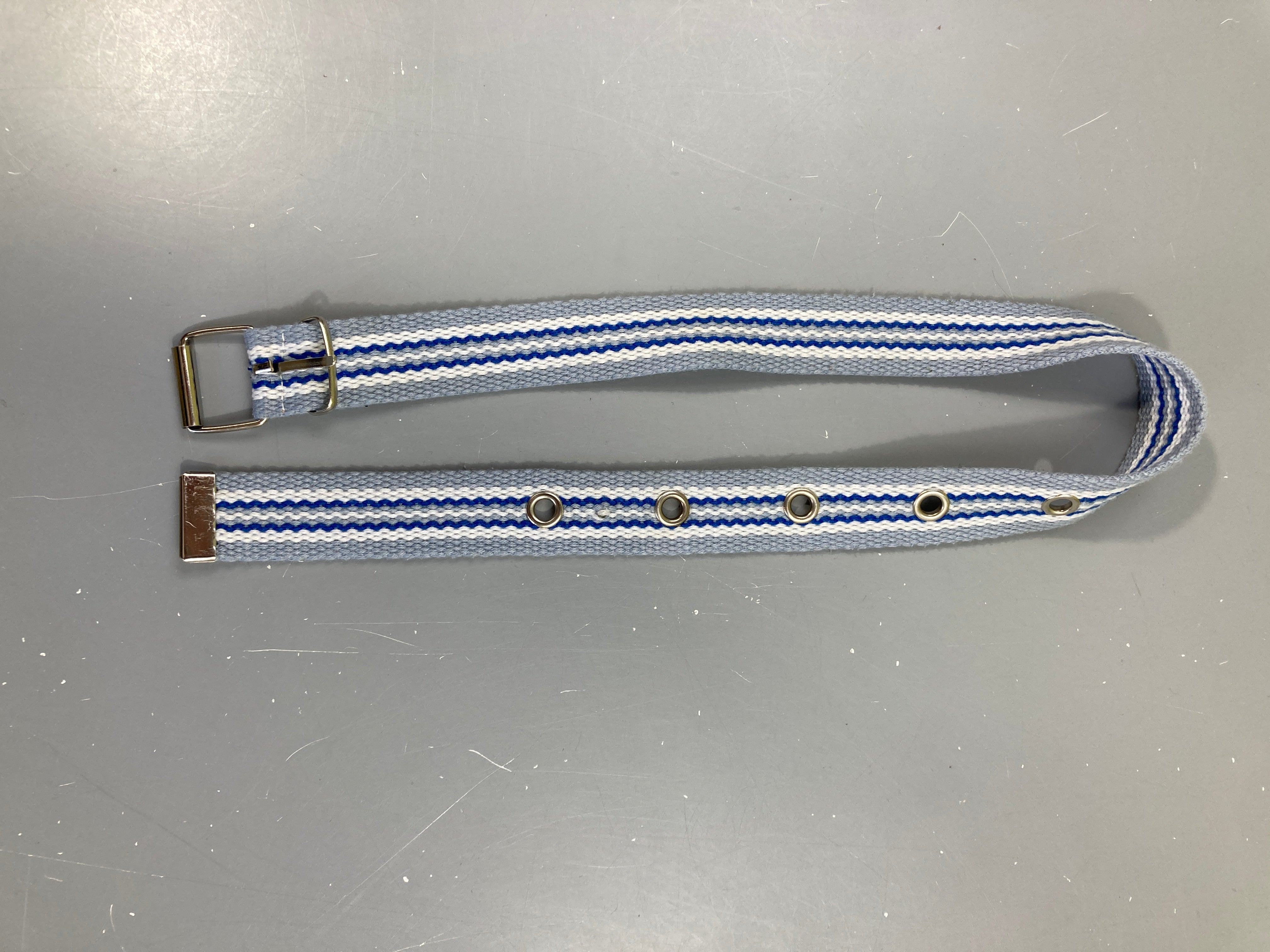 Ceinture rayé gris/blanc/bleu