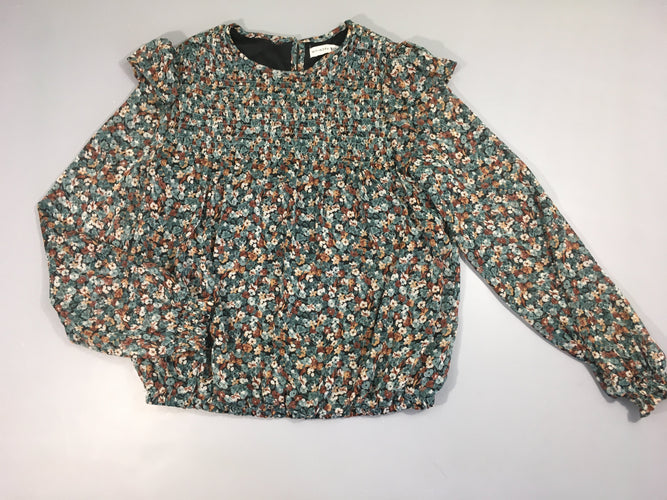 Blouse ml fleurie vert-bleu s.moks, moins cher chez Petit Kiwi