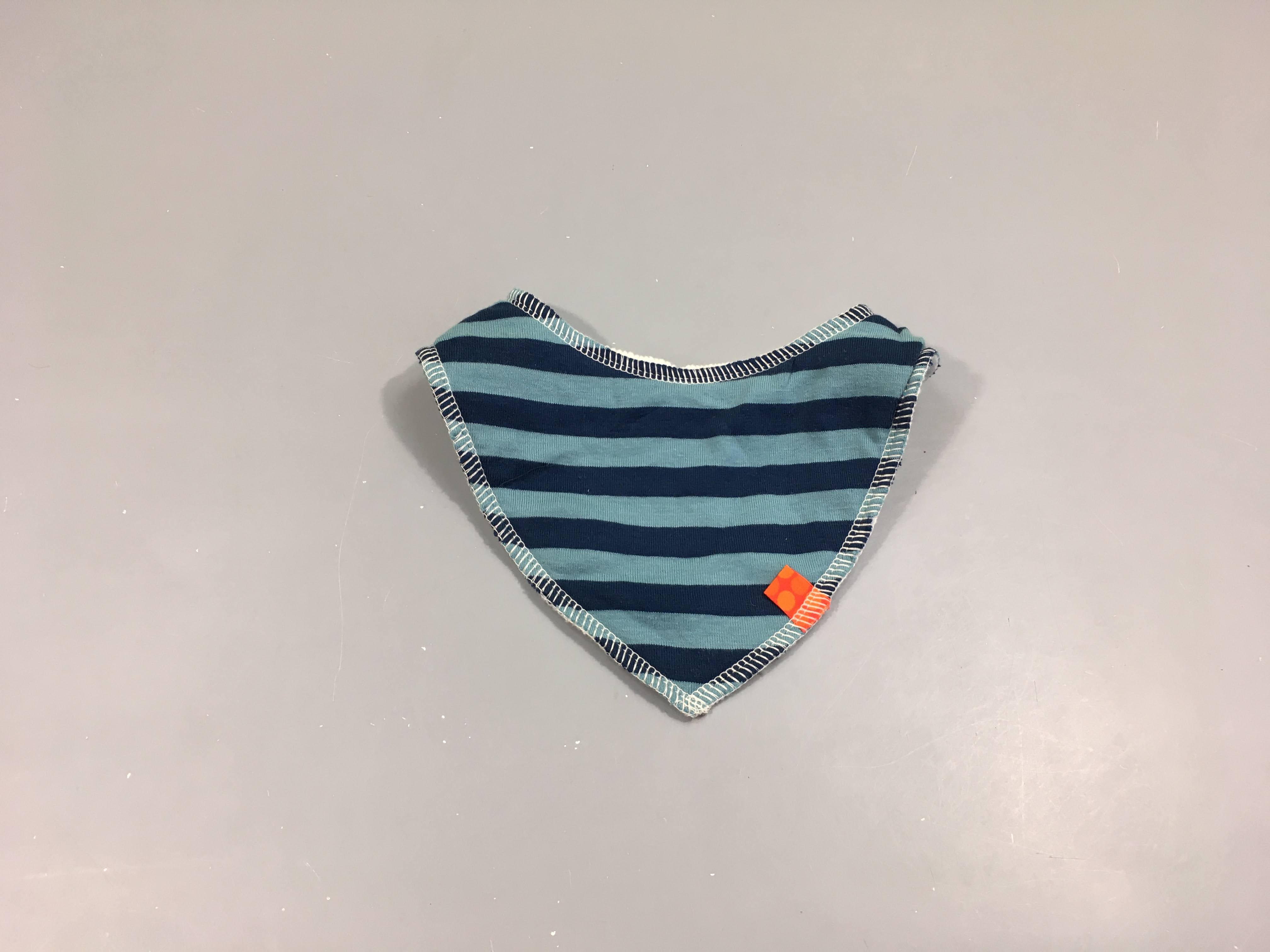 Bavoir bandana bleu rayé bleu