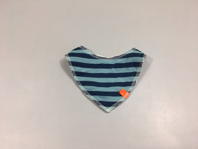 Bavoir bandana bleu rayé bleu, moins cher chez Petit Kiwi