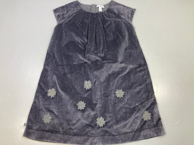Robe m.c velours gris foncé, moins cher chez Petit Kiwi