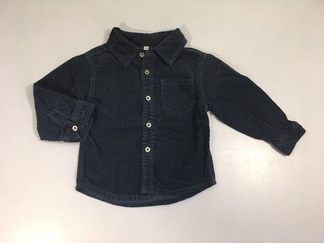 Chemise m.l velours côtelé bleu marine, moins cher chez Petit Kiwi