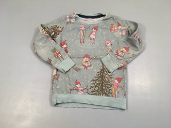 Sweat light vert d'eau lutin de Noël 95%  5%