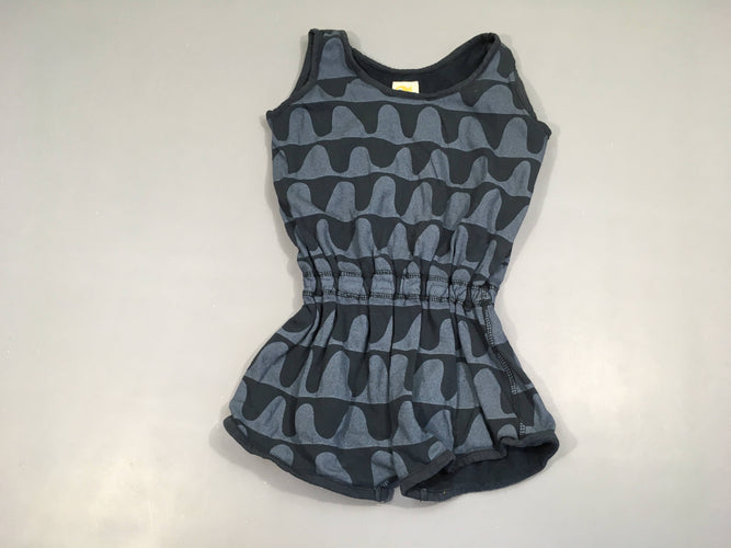Combishort bleu gris vagues (réversible) Coton 100%bio, moins cher chez Petit Kiwi