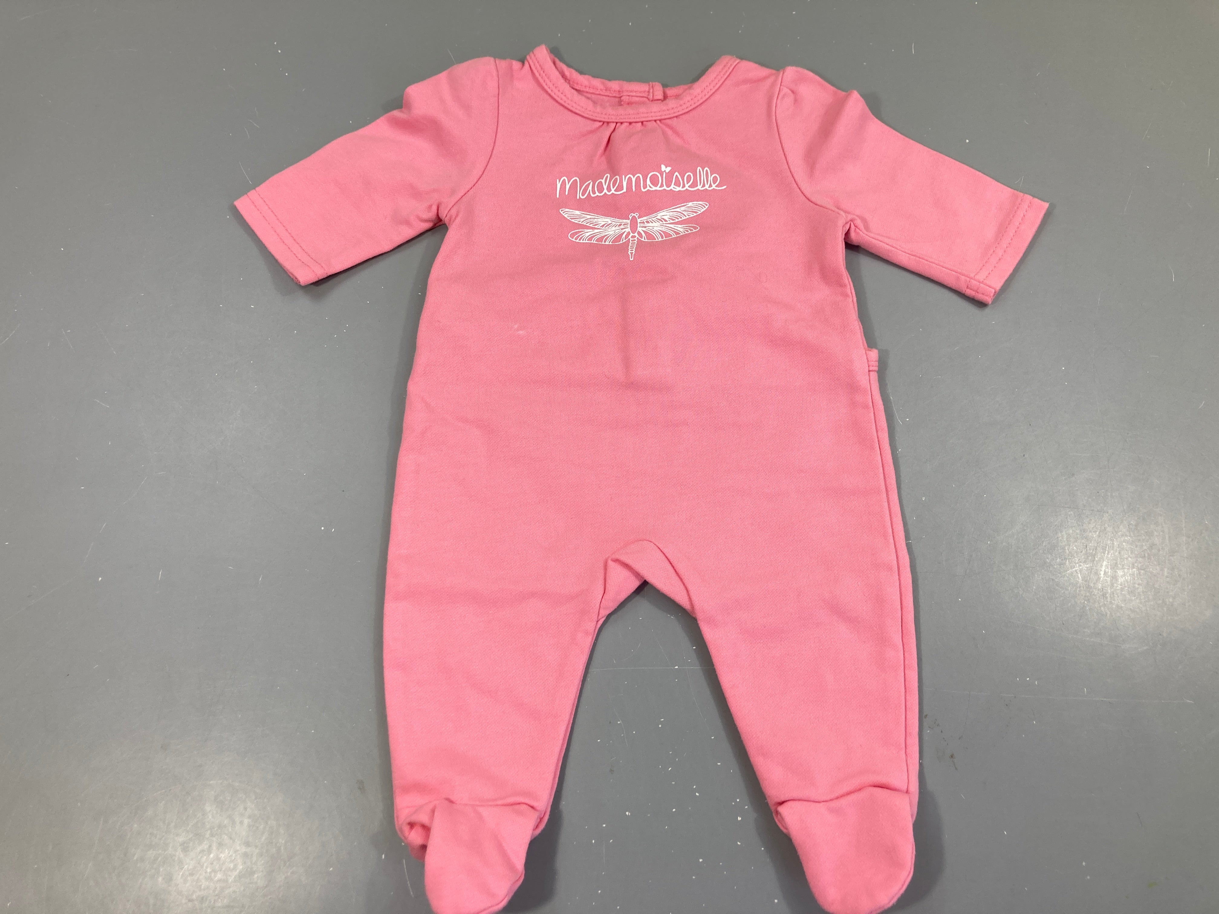 Pyjama molleton rose mademoiselle libellule