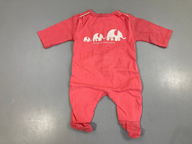 Pyjama jersey m.l rose éléphants, moins cher chez Petit Kiwi