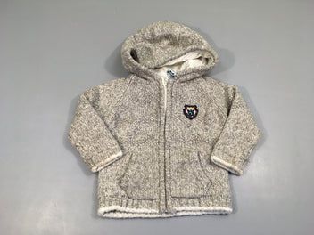 Gilet à capuche gris doublé jersey Viking