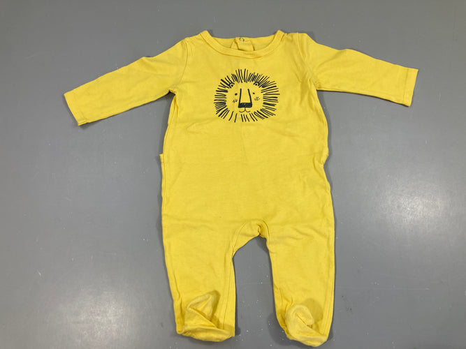 Pyjama jersey jaune lion, moins cher chez Petit Kiwi