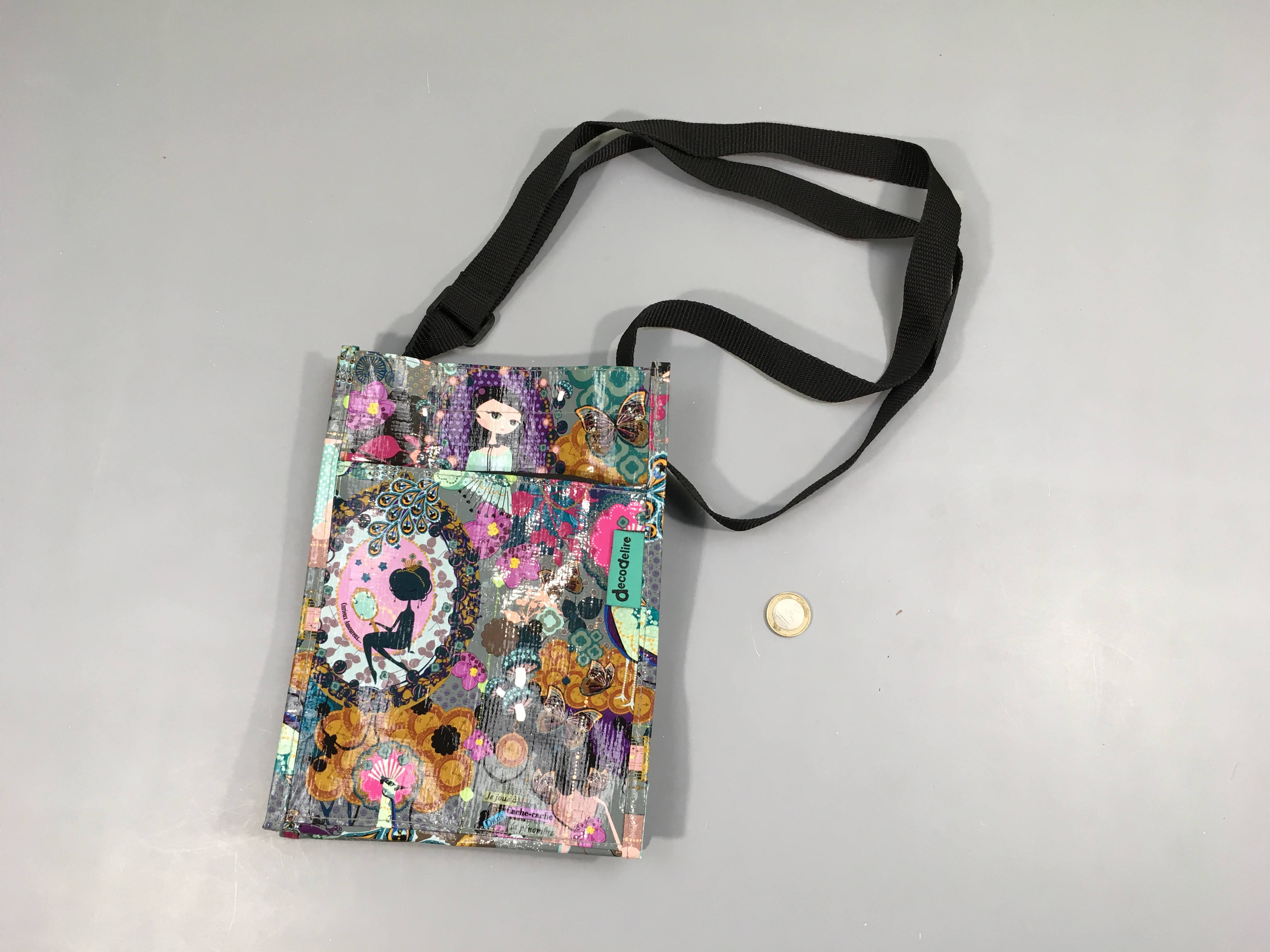 Sac gris fille/paon 18-24cm