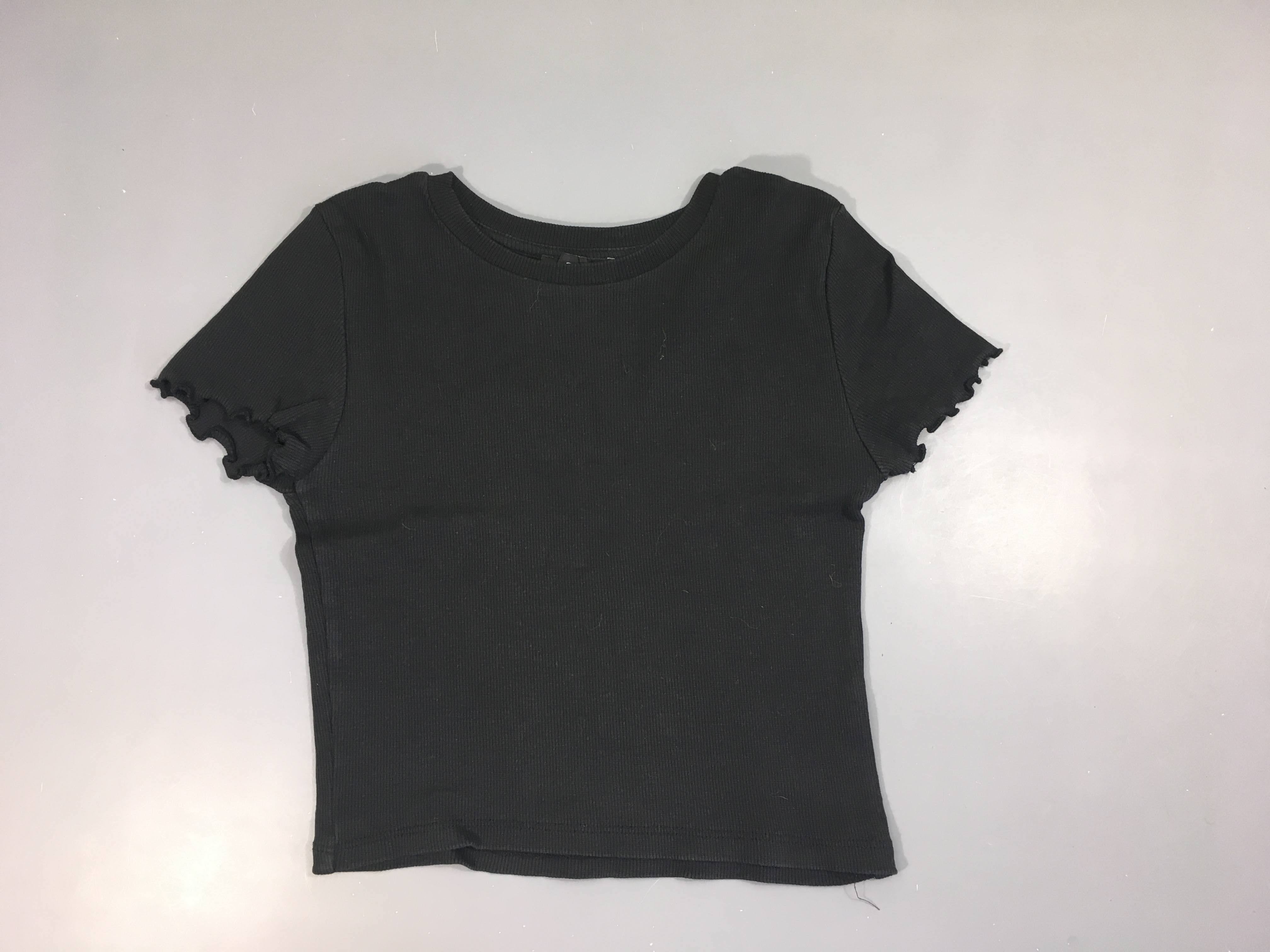 T-shirt m.c court côte noir