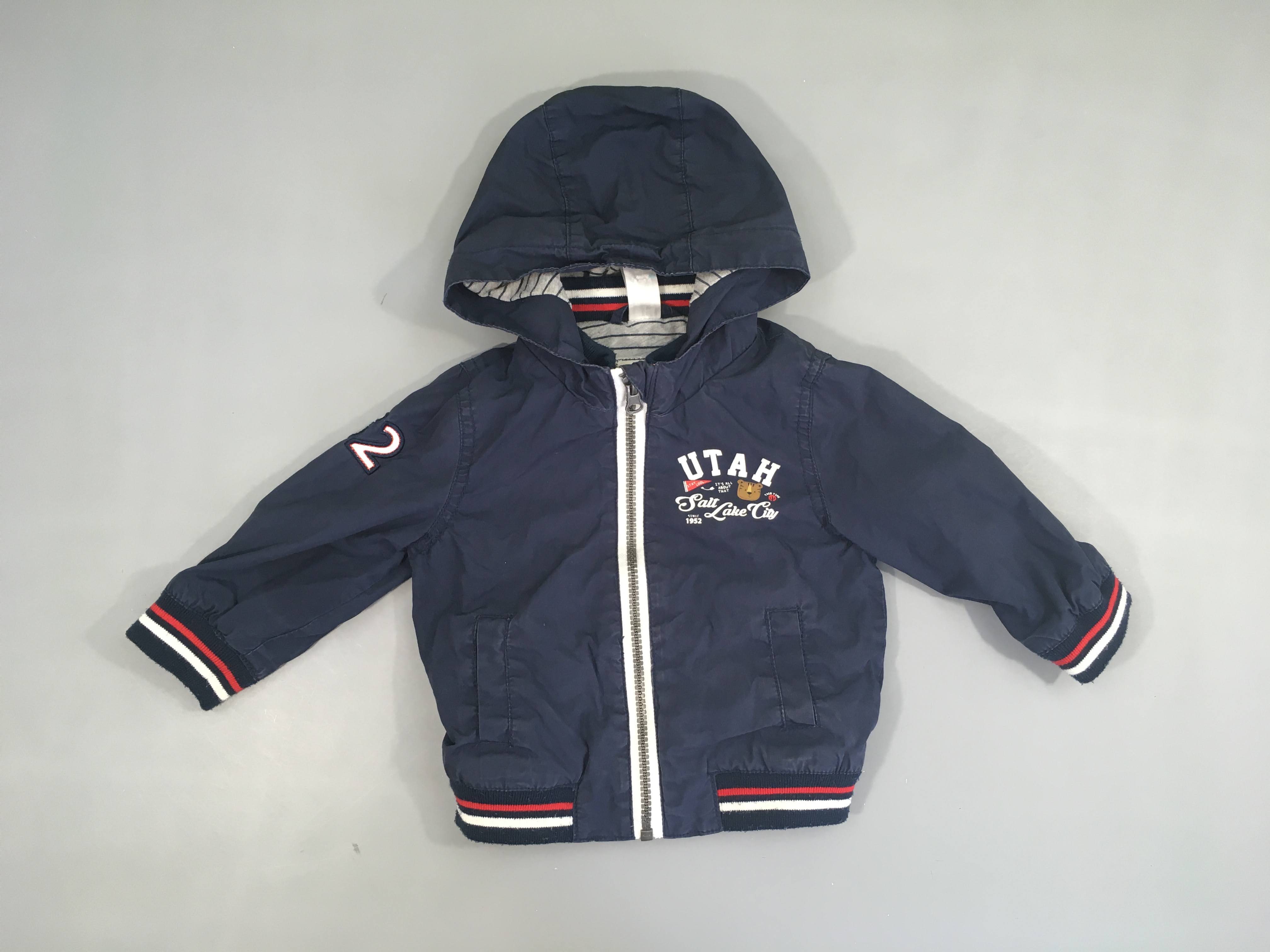 Veste zippée à capuche bleu foncé Utah