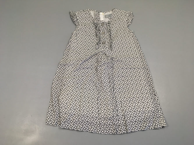 Robe s.m blancf motifs noirs, moins cher chez Petit Kiwi