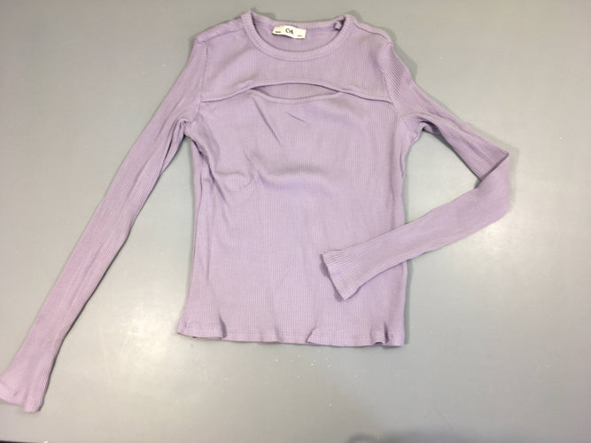 T-shirt m.l côtes mauve ouverture au buste, moins cher chez Petit Kiwi
