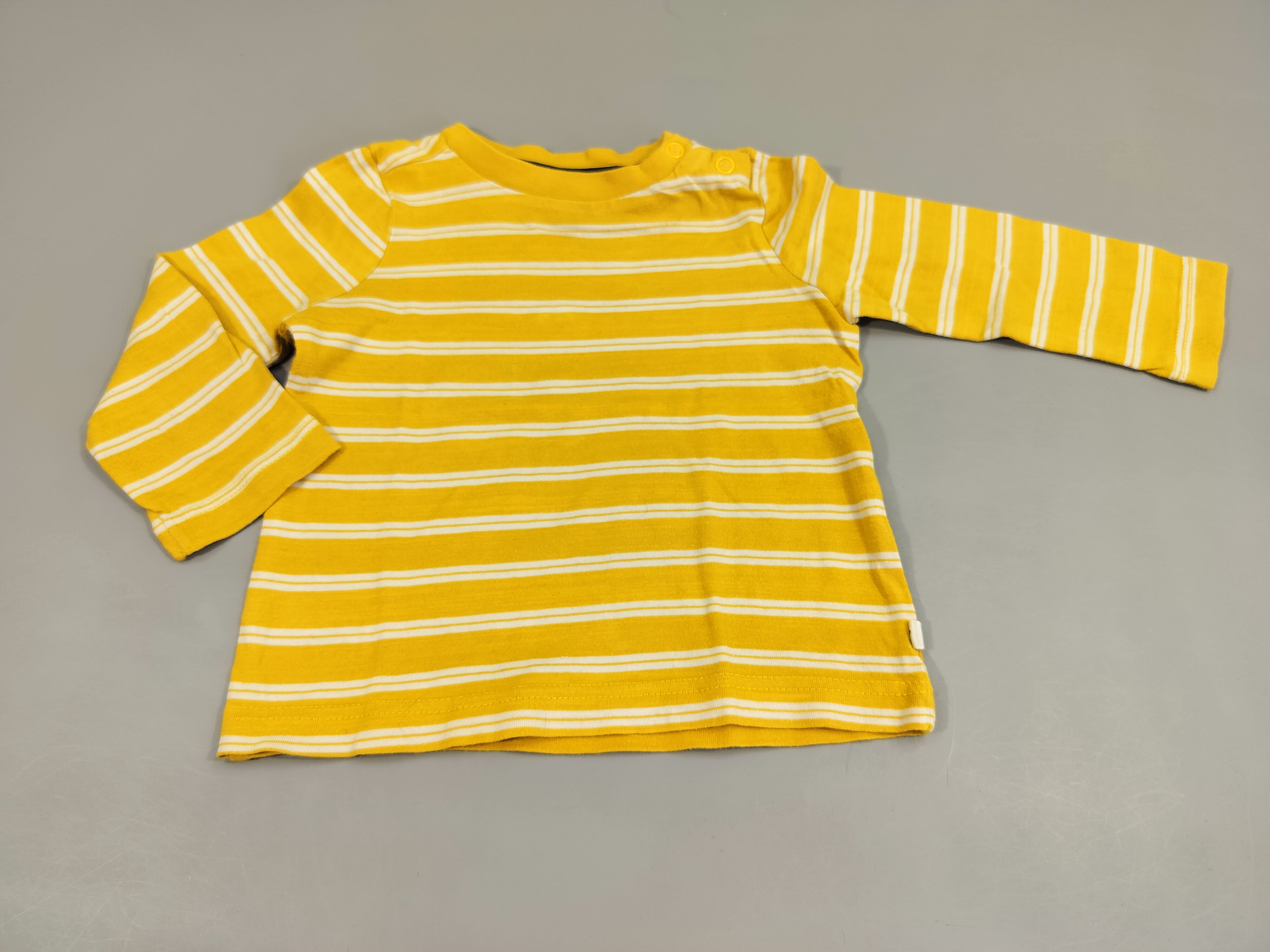 T-shirt m.l jaune rayé blanc